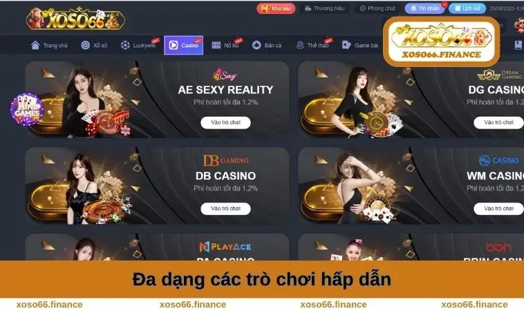 Casino XOSO66 1 Đa dạng các trò chơi hấp dẫn