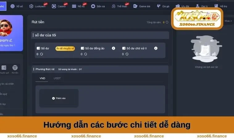 Rút Tiền XOSO66 2 Hướng dẫn các bước chi tiết dễ dàng
